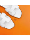 Oran Calfskin Slippers Blanc - HERMES - BALAAN 10