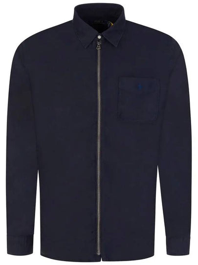 Embroidery Logo Shirt Zip-Up Jacket Navy - POLO RALPH LAUREN - BALAAN 2