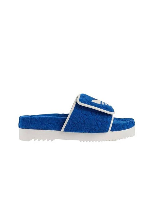 Adidas GG platform sandals blue - GUCCI - BALAAN 1