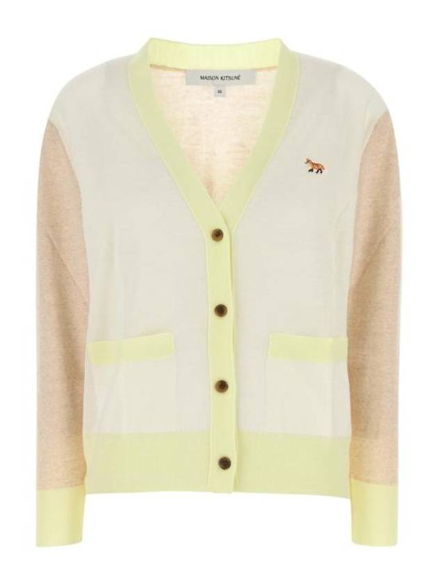 Baby Fox Patch Color Block Cardigan Ecru - MAISON KITSUNE - BALAAN 2