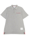 RWB Pocket Interlock Cotton Short Sleeve Polo Shirt Grey - THOM BROWNE - BALAAN 2