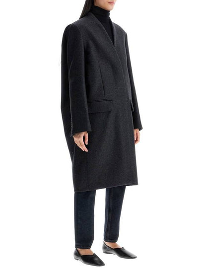 charcoal melange shawl collar coat - TOTEME - BALAAN 2