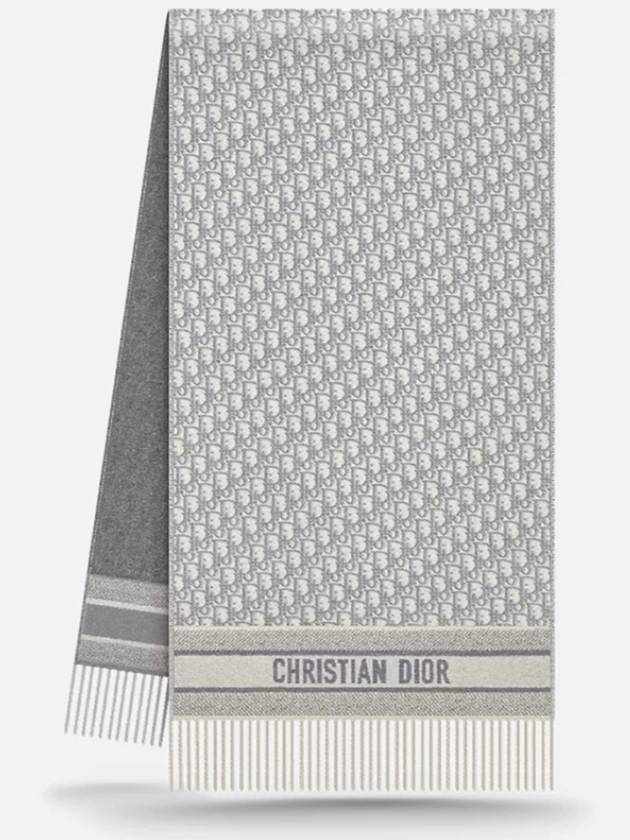 Oblique Cashmere Muffler Grey - DIOR - BALAAN 4