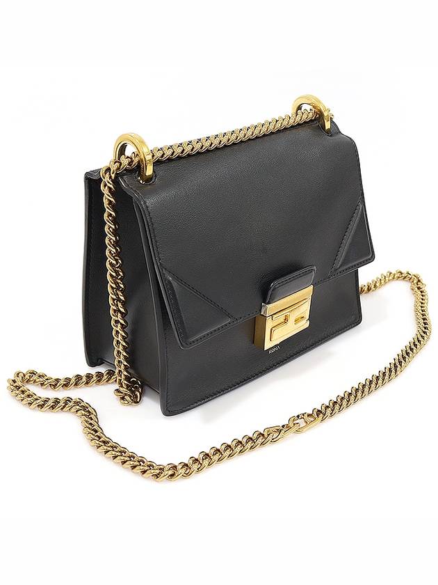 8BT312 Black Calfskin Gold Chain Kan U Can Small Shoulder Bag - FENDI - BALAAN 2