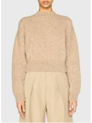 Intarsia Knit Logo Crew Neck Knit Top Beige - JACQUEMUS - BALAAN 1