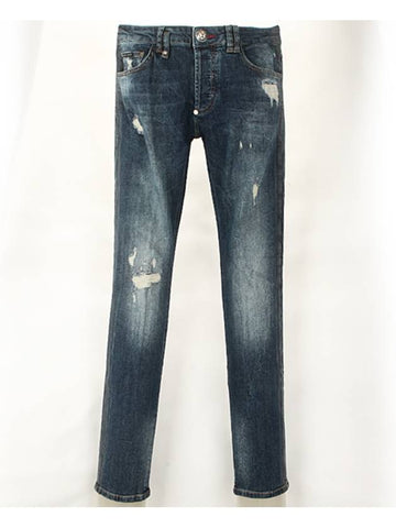 20SS S20C MDT2158 PDE004N 08GG Super Straight Cut Skull Washed Jeans Men’s Pants TR - PHILIPP PLEIN - BALAAN 1