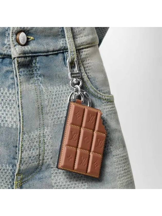 LV Chocolate Bar Figurine Key Holder Bag Charm Brown - LOUIS VUITTON - BALAAN 2