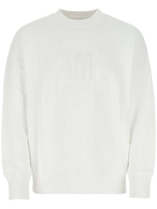 embroidery logo sweatshirt white - AMI - BALAAN.