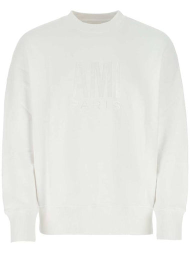 Paris Logo Sweatshirt White - AMI - BALAAN 1