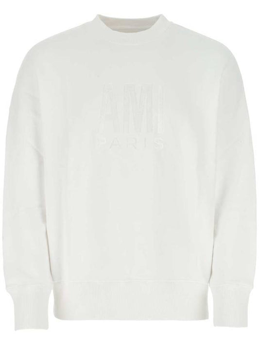 Paris Logo Sweatshirt White - AMI - BALAAN 1