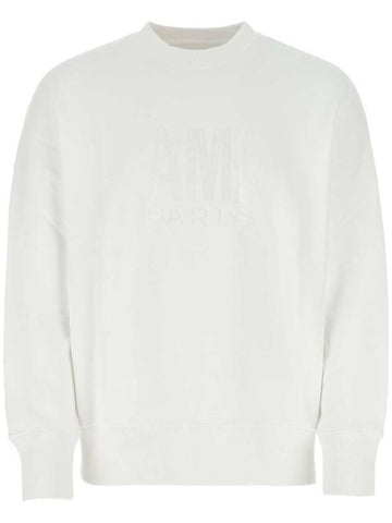 Paris Logo Sweatshirt White - AMI - BALAAN 1