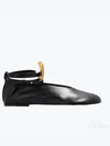 Ring Detail Leather Flat Black - JIL SANDER - BALAAN 2