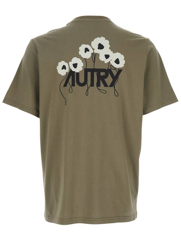 Green T-Shirt With Logo On The Front And Maxi Logo On The Back In Cotton Man - AUTRY - BALAAN 2