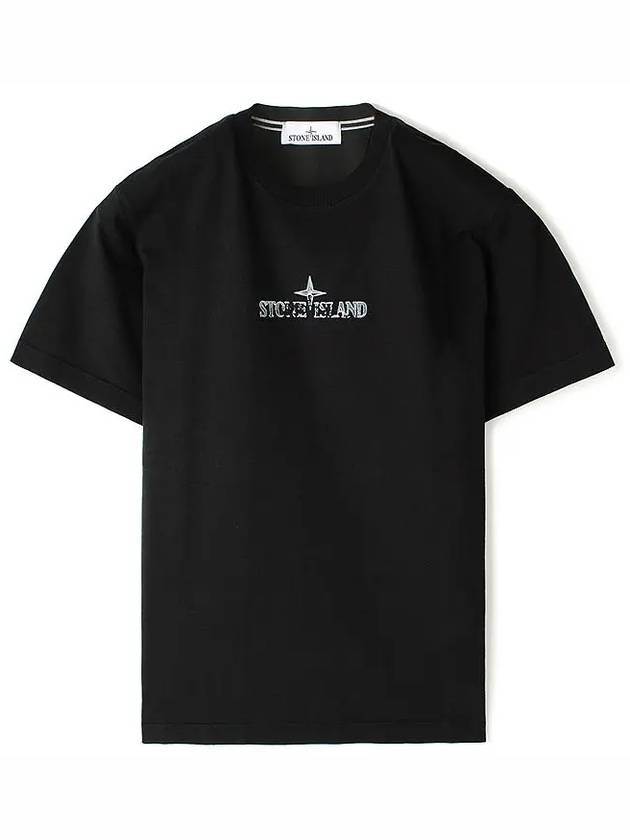 Logo Print Short Sleeve T-Shirt Black - STONE ISLAND - BALAAN 2