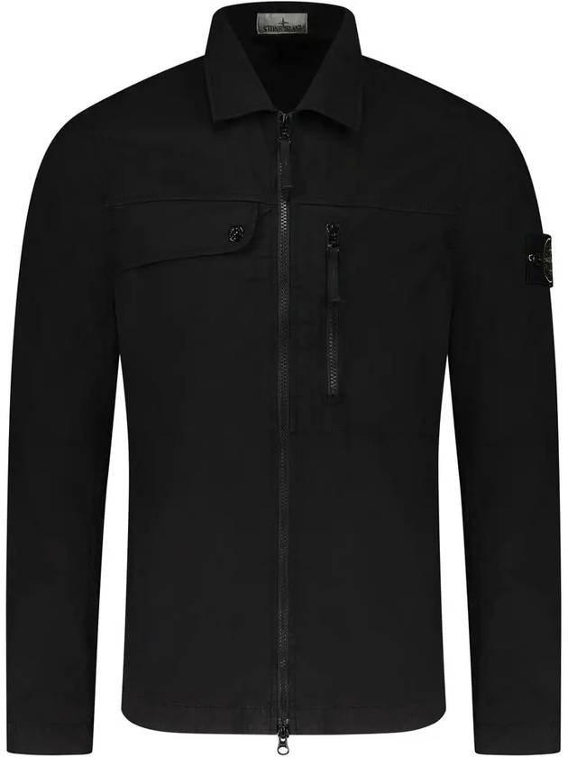 Supima Cotton Twill Stretch-TC Jacket Black - STONE ISLAND - BALAAN 3