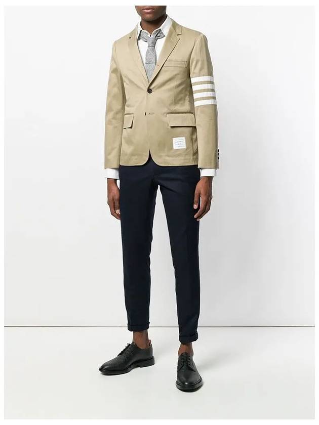 4 Bar Armband Cotton Blazer Jacket Camel - THOM BROWNE - BALAAN 4