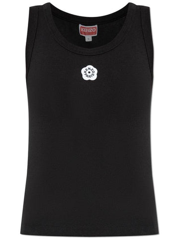 Kenzo Top With Logo Patch, Women's, Black - KENZO - BALAAN 1