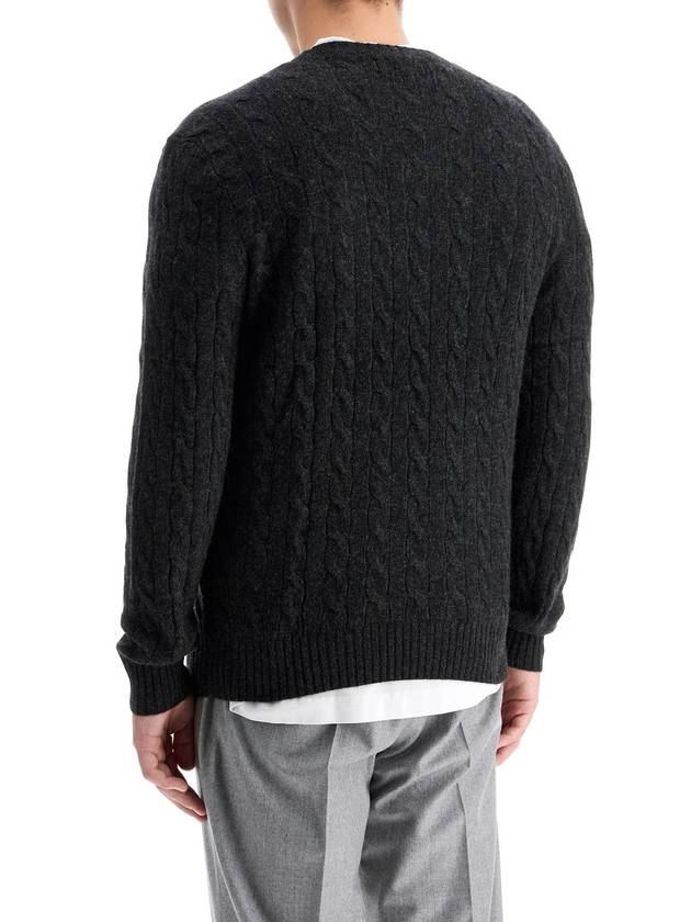 Embroid Logo Cable Knit Top Dark Grey - POLO RALPH LAUREN - BALAAN 4