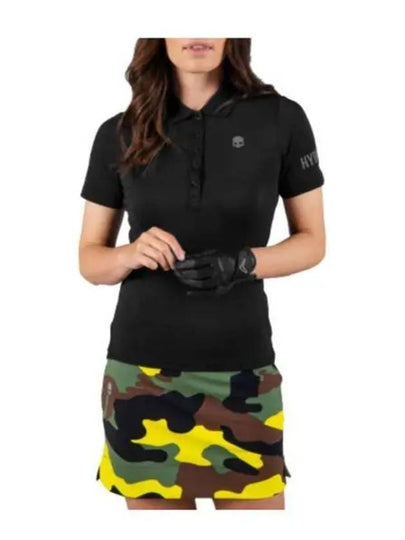 Women's Golf Picket Logo Short Sleeve PK Shirt Black - HYDROGEN - BALAAN 2