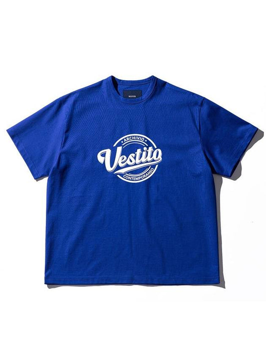 Varsity Logo Short Sleeve T-Shirt Blue - VESTITO - BALAAN 1