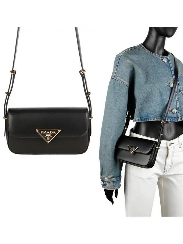 Leather Shoulder Bag Black - PRADA - BALAAN 2