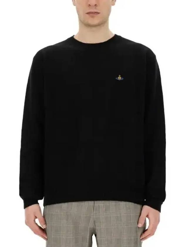 ORB Embroidered Crew Neck Knit Top Black - VIVIENNE WESTWOOD - BALAAN 3