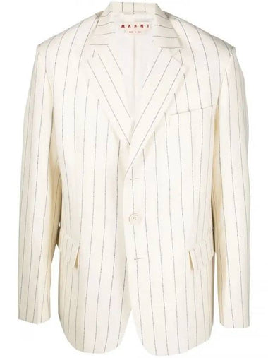 Striped Blazer Jacket White - MARNI - BALAAN 1