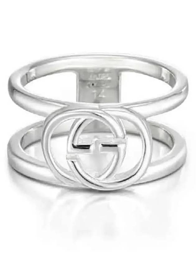 Women's Interlocking G Wide Open Band Ring YBC295716001 Silver - GUCCI - BALAAN 4