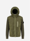 PrimaLoft-TC Knit Nylon Zip Up Hoodie Khaki - STONE ISLAND - BALAAN 2