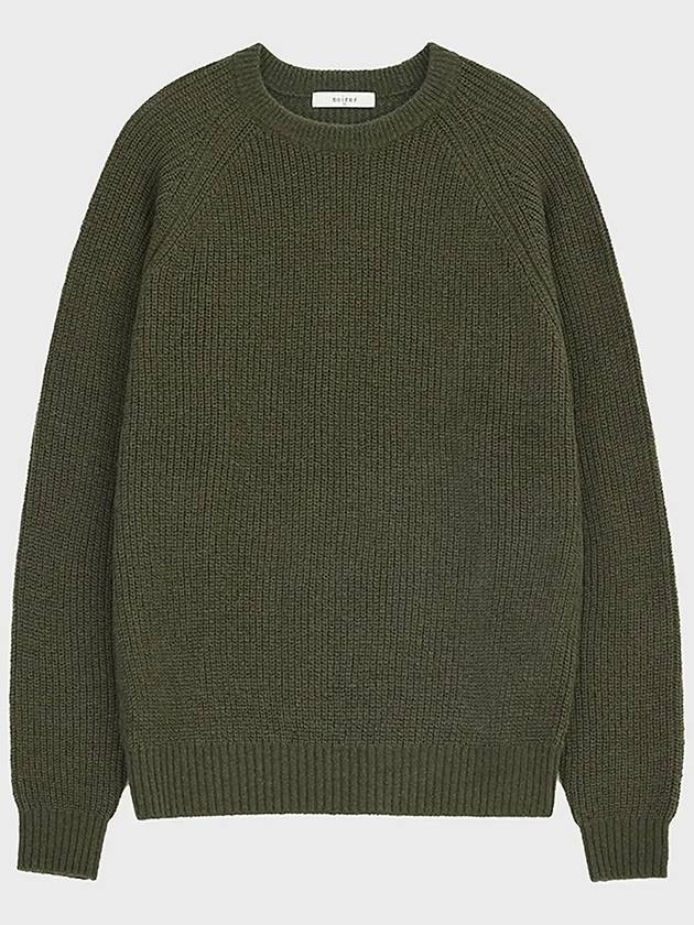 Kid Mohair Overfit Knit Top Khaki - NOIRER - BALAAN 3