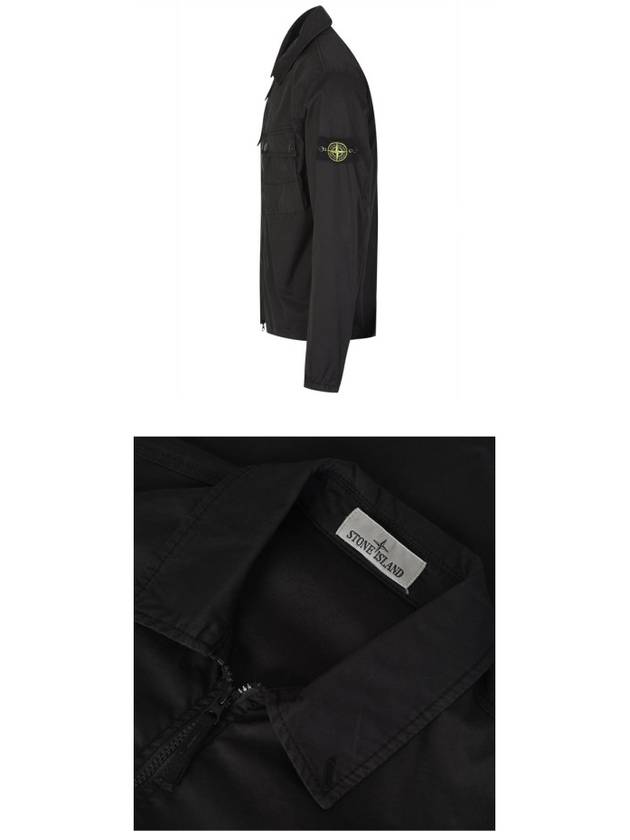 Men's Wappen Patch Two-Pocket Overshirt Zip-Up Jacket Black - STONE ISLAND - BALAAN 6