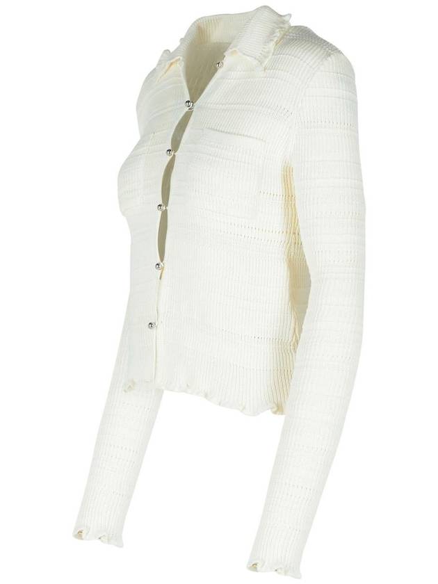 Lanvin 'Ribbed' White Cotton Cardigan - LANVIN - BALAAN 2