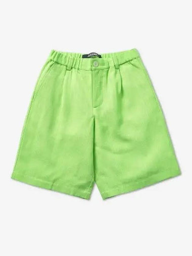 Men's Bermuda Viscose Shorts Lime Green - JACQUEMUS - BALAAN 1