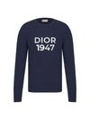 Wool Cashmere Crew Neck Knit Top Navy - DIOR - BALAAN 1