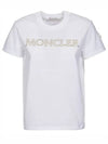 Women s Laminated Logo Short Sleeve T Shirt White - MONCLER - BALAAN 2