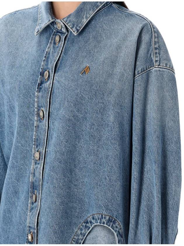 The Attico Diana Denim Shirt - THE ATTICO - BALAAN 3