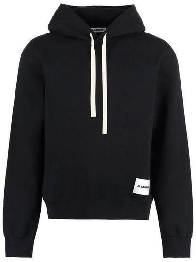 Plus Logo Patch Popover Hoodie Black - JIL SANDER - BALAAN 2