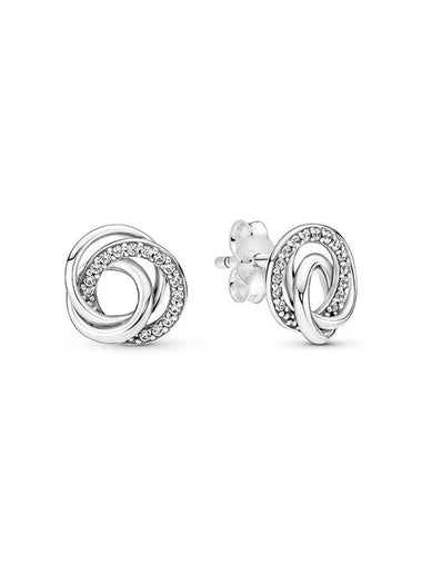 Family Always Encircled Stud Earrings Silver - PANDORA - BALAAN 1