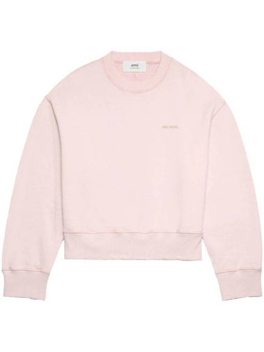 Embroided Logo Sweatshirt Pink - AMI - BALAAN 1