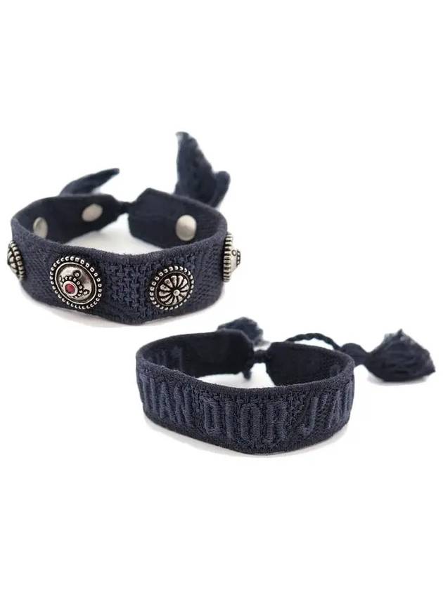 Logo Knot Bracelet Set Navy - DIOR - BALAAN 3