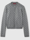 GG Crystal Embroidered Wool Cardigan Gray - GUCCI - BALAAN 2