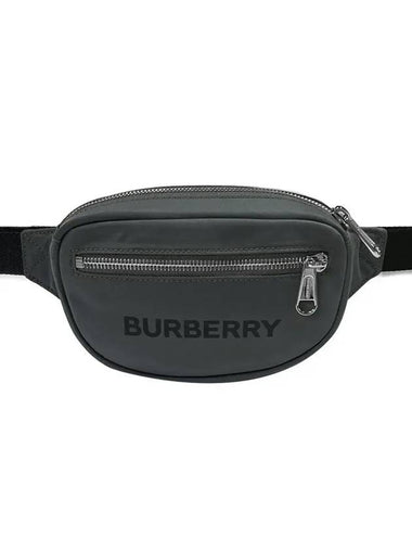 Cannon Logo Nylon Zipper Cross Bag Grey - BURBERRY - BALAAN 1