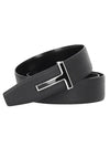 T-Buckle Reversible Leather Belt Black - TOM FORD - BALAAN 1