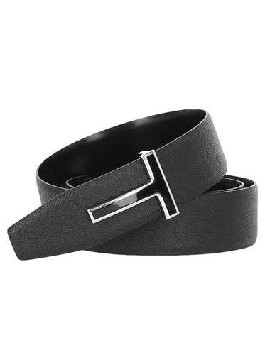 T-Buckle Reversible Leather Belt Black - TOM FORD - BALAAN 1