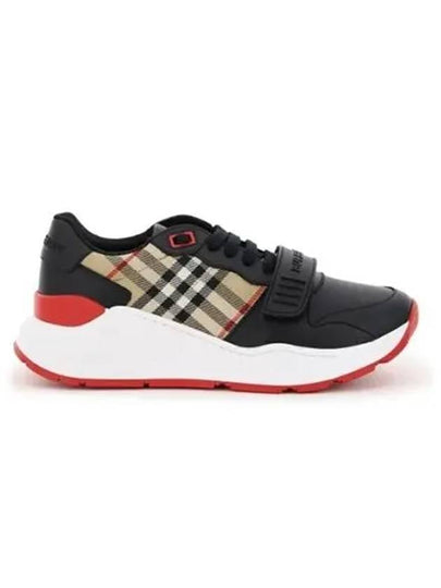 Vintage Check Leather Low Top Sneakers Black - BURBERRY - BALAAN 2