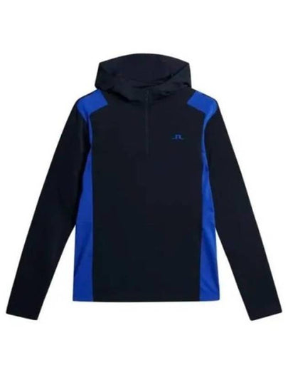 Lucas Quarter Zip Hooded Long Sleeve T-Shirt Club Blue - J.LINDEBERG - BALAAN 2