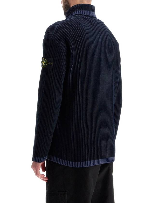 Vanish Full Rib RWS Wool Knit Top Navy - STONE ISLAND - BALAAN 4