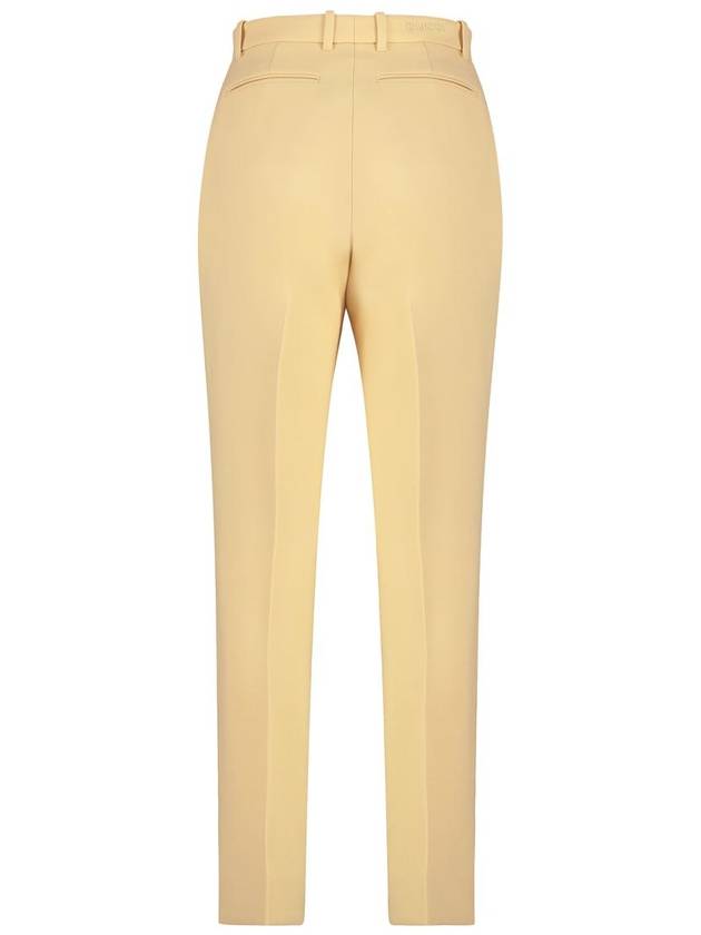 Light wool crepe straight pants cream - GUCCI - BALAAN 3