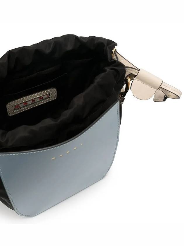 Gusset Shoulder Bucket Bag Blue - MARNI - BALAAN 5