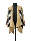 Reversible Check Merino Wool Poncho Camel Brown - BURBERRY - BALAAN 8